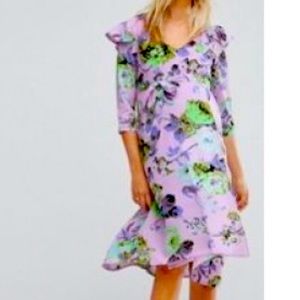 ASOS🌸Floral Tie Midi Dress